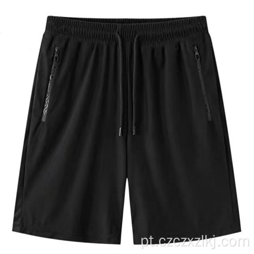 Shorts de secagem rápida masculina de verão respirável de seda de gelo